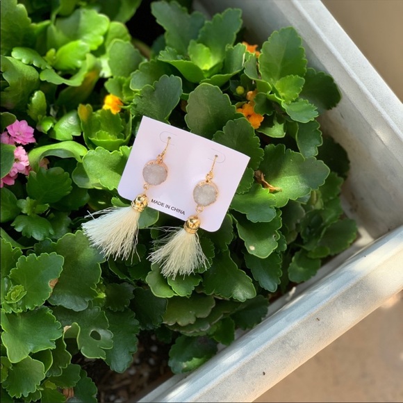 Stone Tassel Earrings - Picture 2 of 7